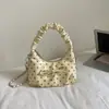 Bolsa Plissada Chique Estilo Coreano Bolsa Bolinho Feminina 2026 Nova Tendência Moda Bolinhas Laço Ombro Único Transversal
