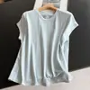 2026 Nuevo Verano Camiseta de Cáñamo con Mangas de Murciélago Top Transpirable Cómodo que Absorbe el Sudor Camisa Pequeña para Mujer Venta al por Mayor H04BT014