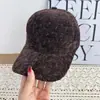 Boné de Baseball de Veludo Cotelê de Inverno para Mulheres, Novo Boné Jacquard Versátil Casual Bico de Pato, Afina o Rosto, Espessado e Quente, Unissex