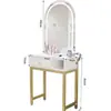 Gabinete de espejo para barbería sin taladro, gabinete de herramientas integrado, espejo popular LED con luces