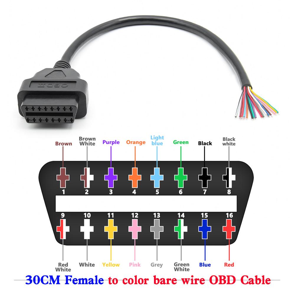 30CM Female to color bare wire