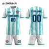 Camisetas de Fútbol para Hombre Transfronterizas Hechas a Medida Sublimación Impresión de Cuerpo Completo Transpirables de Secado Rápido Conjunto de Camisetas de Fútbol Venta al por Mayor