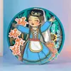 Imanes de Nevera de Madera Serie Étnica Tendencia Nacional en Stock, Souvenirs Turísticos, Lindos Imanes Decorativos de Minorías Étnicas para Nevera