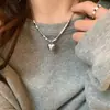 Doce e Cool Ins Tridimensional Coração Cubo Luxo Leve Nicho Alto Padrão Minimalista Não Desbota Design de Moda Versátil Colar