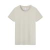 Nueva Camiseta de Verano para Hombre Algodón Peinado de Altura Cuello Redondo Suéter Personalizado Manga Corta Amigable con la Piel Transpirable Sencillo Color Sólido Manga Media