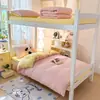 Juego de ropa de cama de cuatro piezas de algodón lavado, estilo nórdico simple con bordes festoneados, funda de edredón y sábana bajera, juego de tres piezas para dormitorios de estudiantes, adecuado para todas las estaciones