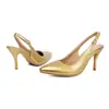 Sandalias de punta fina, tacón ultra alto, estilo europeo y americano, tacones de aguja, sandalias de punta cerrada para mujer de verano, charol de color liso, zapatos para mujer de talla grande transfronterizos