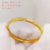 Pulseira Aberta de Latão Banhada a Ouro 6mm, Pulseira Anel Liso Simples, Pulseira Chuva de Meteoros Feminina, Modelo de Tráfego da Loja de Ouro para Presente