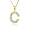 Amazon transfronterizo nuevo collar con incrustaciones de circonita de diamantes completos 26 letras inglesas femenino acero de titanio colgante DIY cadena de clavícula