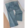 Jeans Rectos Elegantes de Cintura Media-Alta Ajustados Ligeramente Acampanados para Mujer, Nueva Colección Primavera y Otoño, Estilo Nuevo para Todas las Estaciones
