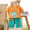 Traje de manga corta para niños, camiseta de algodón para niños, ropa de verano para bebés, pantalones cortos para niñas, ropa de bebé, venta al por mayor de verano