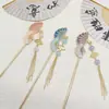Horquilla Plegable Estilo Antiguo para Mujer, Nueva Horquilla Estilo Chino Hanfu, Elegante Accesorio para Qipao, Horquilla, Adorno para el Cabello con Borlas