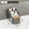 Caixa de Armazenamento Transparente Organizador de Cosméticos Mesa Simples Armazenamento por Compartimentos Porta Batom Pincel de Maquiagem Porta Caneta Rack de Armazenamento Caixa