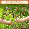 Estacas artificiales de mariposa transfronterizas en colores marrón, dorado, azul y verde, un juego de 12 piezas, decoraciones para jardín exterior, estacas para patio