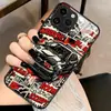 Funda de Teléfono Retro de Coche Deportivo Estilo Cómic Americano para iPhone18 Funda de Cristal de Carreras Genial Personalizada para Niños Apple 17Pm