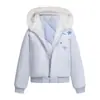 Chaqueta con capucha bordada de copo de nieve estilo retro americano para hombres y mujeres en invierno, holgada, engrosada, cálida, casual, perezosa, versátil, chaqueta de algodón