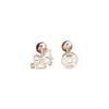 Pendientes de Caballo de Madera y Moneda de Cobre para Mujer, Tachuelas de Diseño Nicho, Amigables para Dormir, de Rosca, Pendientes para el Cuidado del Agujero de la Oreja
