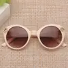 2025 gafas de sol redondas con montura de diamantes de colores para niños, nuevo estilo, con diseño de oso, bonitas para bebés y uso en exteriores