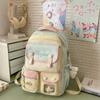 Mochilas Escolares Atractivas para Estudiantes de Secundaria Femeninas, Mochilas Escolares Coreanas Lindas con Bloques de Color para Computadora, Mochilas Escolares de Gran Capacidad para Estudiantes de Secundaria
