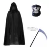 Fantasia de Manto de Halloween para Adultos Capa do Ceifador com Capuz Manto de Vampiro Roupão de Mago Fantasia de Performance para Baile de Máscaras
