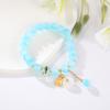 Pulsera de Cristal Gradiente Bicolor Atrae Riqueza y Buena Fortuna Imitación Jade Ágata con Colgante de Dibujos Animados Regalo de Fiesta de Estudiante para Mejor Amiga Cuerda de Mano