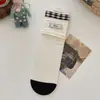 Meias vintage estilo floresta com bolinhas e pequenas flores para mulheres, punho duplo canelado, borda franzida, meias empilhadas, etiqueta de tecido de outono, meias de cano médio em formato de concha