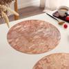 Tapete de comedor occidental redondo de PVC hueco de estilo nórdico, tapete de aislamiento térmico con estampado en caliente, impermeable y antideslizante, para mesa de comedor transfronteriza.
