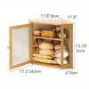 Caja de Pan de Bambú Caja de Almacenamiento de Pan de Doble Capa Caja de Almacenamiento de Cocina de Acrílico Transparente Caja de Almacenamiento de Doble Puerta