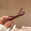 Pasador de Pelo con Lazo de Cuero Rojo Ancora para Mujer, Pinza Lateral para Flequillo Roto, Pasador de Temperamento, Pinza Lateral, Pinza de Pato, Adorno para el Cabello