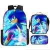 Popular Mochila de Comercio Exterior de Dibujos Animados Sonic para Estudiante de Escuela Primaria Mochila de Tendencia Transfronteriza Bolso Escolar Europeo y Americano