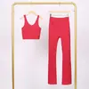 Conjunto de Chaleco Lulu U y Pantalones Acampanados, Ajustado con Cuello Alto, Cremallera Dorada Elástica, Conjunto para Fitness Yoga