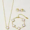 Explosões transfronteiriças moda 13mm brincos colar pulseira joias de aço inoxidável conjunto de três peças vendas diretas de fábrica