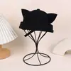Lindo sombrero de melón combinable con orejas de gato, sombrero principal para mujer, primavera y otoño, verano, estilo coreano, sombrero yuppie sin ala, moda