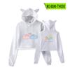 Sudadera de Ombligo Descubierto Periférico de Animación Clannad de la Familia de Tuanzi Sudadera de Otoño con Orejas de Gato Ropa Deportiva para Mujer