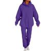 Sudadera Transfronteriza 2025 Estilo Primavera y Otoño para Mujer Color Sólido Tela de 220g Conjunto de Sudadera con Capucha de Dos Piezas