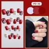 PD-30 Alce Navideño Pegatinas de Uñas Postizas Pegatinas para Usar en las Uñas Pegatinas para Uñas Acabadas 24 Pegatinas para Uñas Al Por Mayor