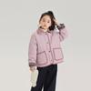 Ropa para niños DOG 2024 otoño e invierno nuevo abrigo de solapa con patrón de rombos moda simple temperamento niña abrigo cálido