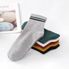 Otoño e Invierno Nuevos Calcetines de Algodón para Mujer a Media Pantorrilla, Calcetines Deportivos Transpirables de Moda con Rayas de Dos Barras para Mujer, Calcetines Casuales de Algodón al Mayoreo