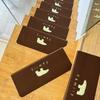 Alfombrilla para Escalones Adhesiva sin Pegamento Alfombra para Escaleras Alfombrilla para Escaleras de Casa Piso de Madera Maciza Antideslizante Silenciosa Alfombrilla para Pies Luminosa