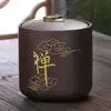 Bote de té de arcilla púrpura, tarro de cerámica grande para almacenamiento, tarro para té blanco Pu'er, tarro sellado, caja de embalaje para té