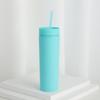 Copo reto de plástico AS de camada dupla de 16 oz Copo reto com pintura emborrachada Copo com canudo grande capacidade copo prático para bebidas frias em estoque