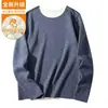 Camiseta Básica de Terciopelo Doble Cara, Cuello Redondo, Manga Larga, Camiseta Térmica Cálida de Terciopelo para Hombre Otoño e Invierno, Ventas y Suministro Instantáneos