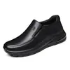 Zapatos de Cuero con Suela Suave para Hombre, Cabeza de Anciano, Zapatos Casuales Antideslizantes de Cuero Genuino para Hombre LS232651-35A