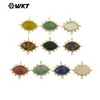 WT-C328 requintado design de olho de luxo leve acabamento zircônia gema natural lápis-lazúli pedra de cristal rosa conector