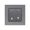 Tomada de Interruptor de Alumínio Escovado Tipo 86 146 para Comércio Exterior com Duas Portas USB Estilo Europeu Padrão Francês Estilo Britânico com Tomada Dupla USB