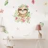 Shangyi SPZ-S24021 Pegatinas de pared autoadhesivas con diseño de perezoso, diseño de planta y flor, para decoración de pared de dormitorio. Venta al por mayor transfronteriza.