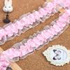 Rosa Alta Calidad Hilo de Nieve Cuadros Plisado Encaje Encaje Ayuda Ventilador Espejo Lado Muñeca Sombrero Decoración de Ropa