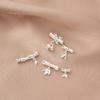 Pingente Banhado a Cobre Cor Prata Espessa Pingente de Bambu Tee Charme para Colar Pulseira Pulseira Orquídea Piscante Orquídea Pendente