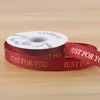 Nova Fita de Tecido para Hot Stamping com Rosca de 2,5cm, Fita Floral em Inglês, Fita para Laço de Buquê com Letras em Inglês, Fita para Amarrar Bolo de Presente