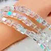 4/6/8mm diy joyería ropa cadena para teléfono móvil material de cuentas cuentas cuadradas cuentas cuadradas de cristal accesorios
